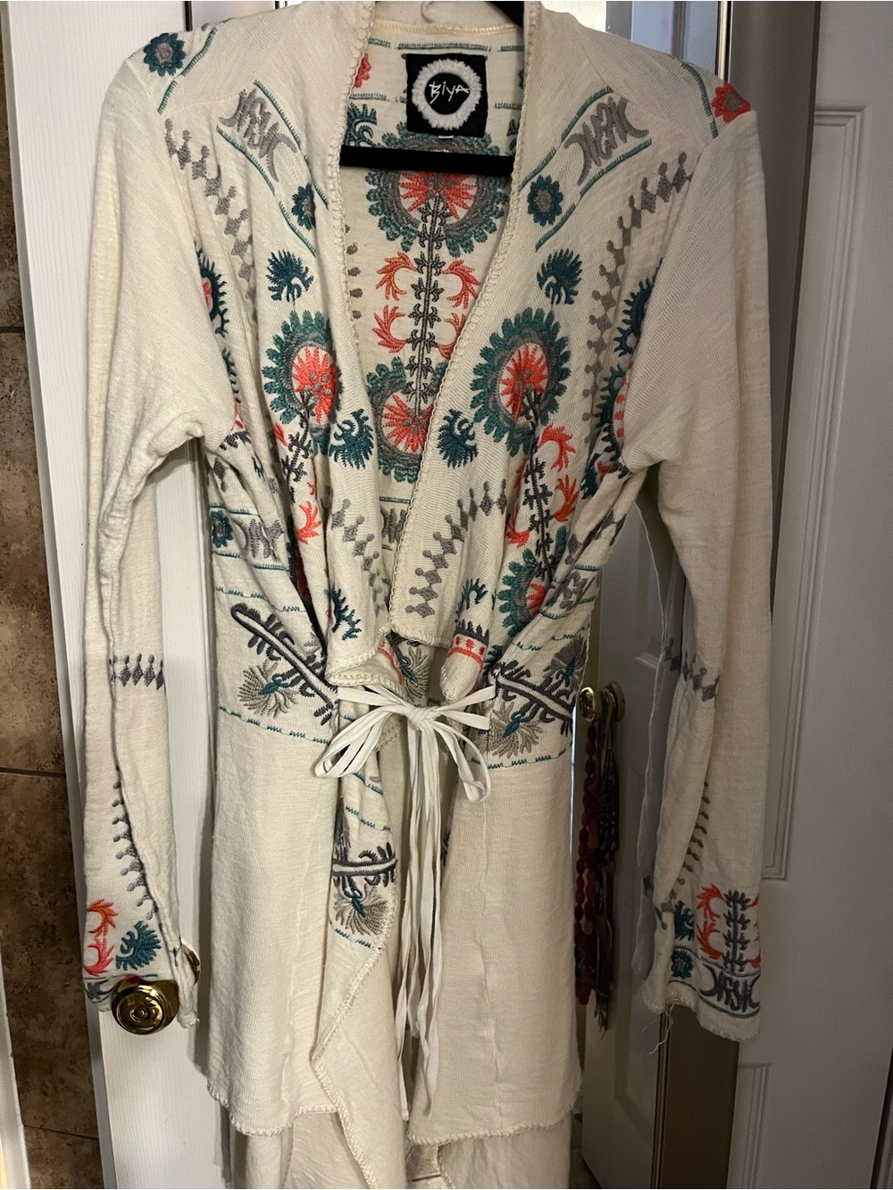 Johnny Was Cardigan heavy embroidered size medium